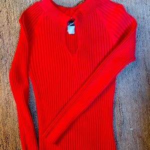A red keyhole sweater from Venus